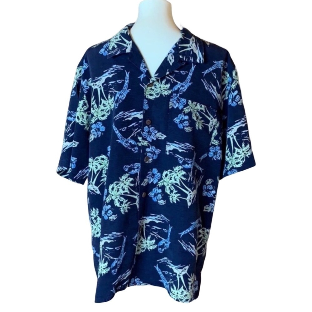 Pusser’s West Indies Hawaiian print silk shirt Size Medium